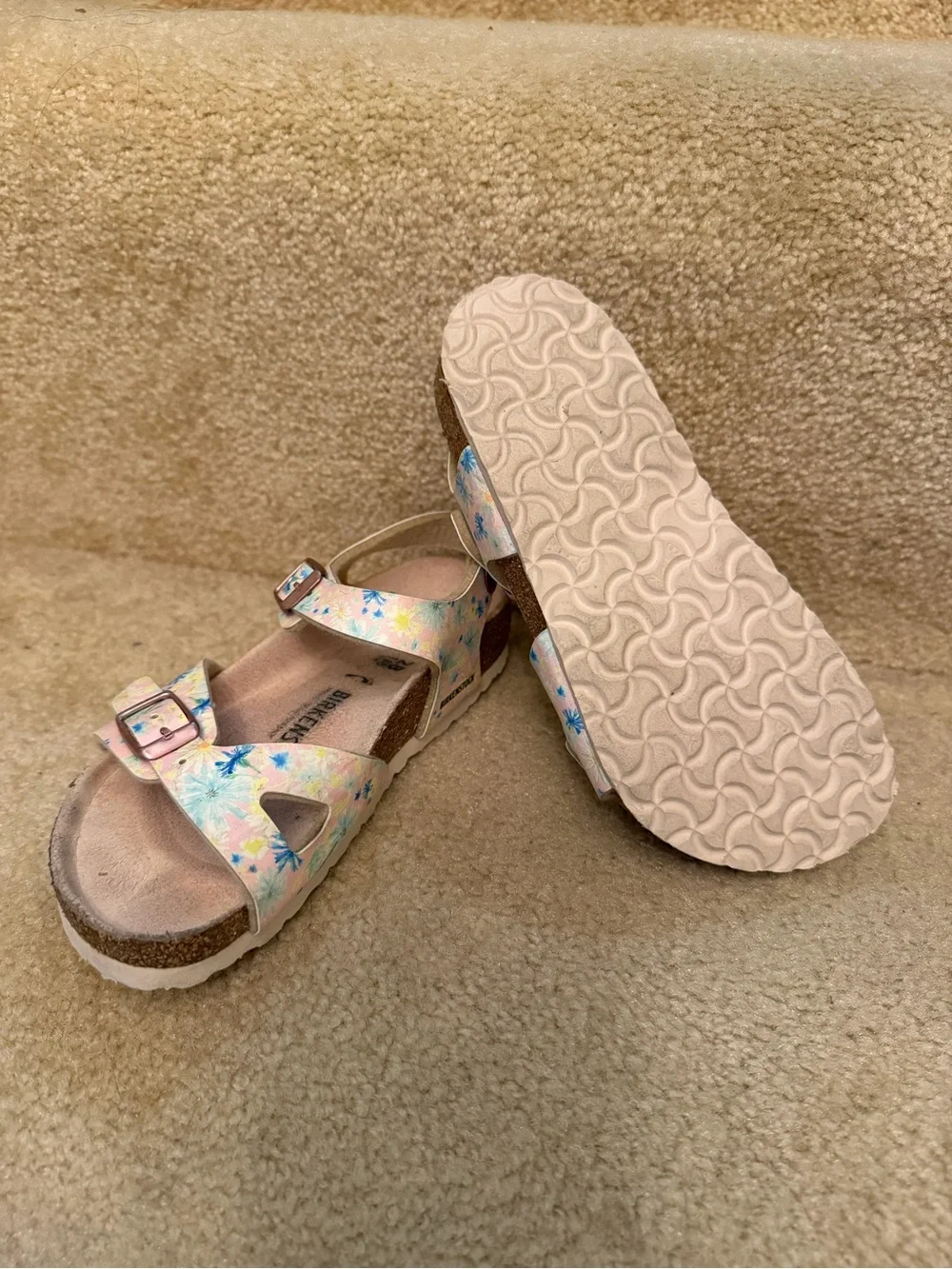 Birkenstock Kids Floral Pink Adjustable Strap Sandals